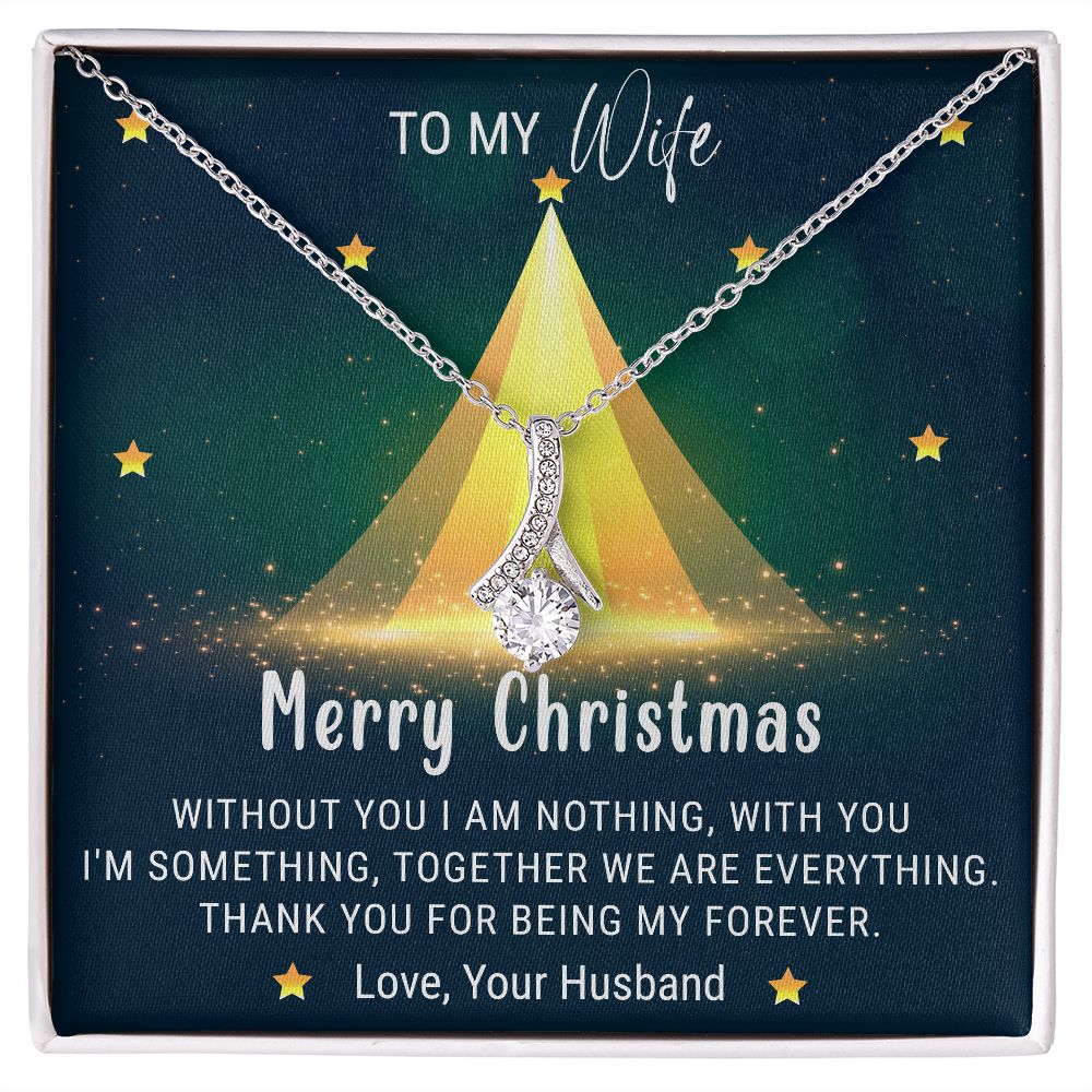 MERRY CHRISTMAS TO MY WIFE IN ALLURING BEAUTY NECKLACE