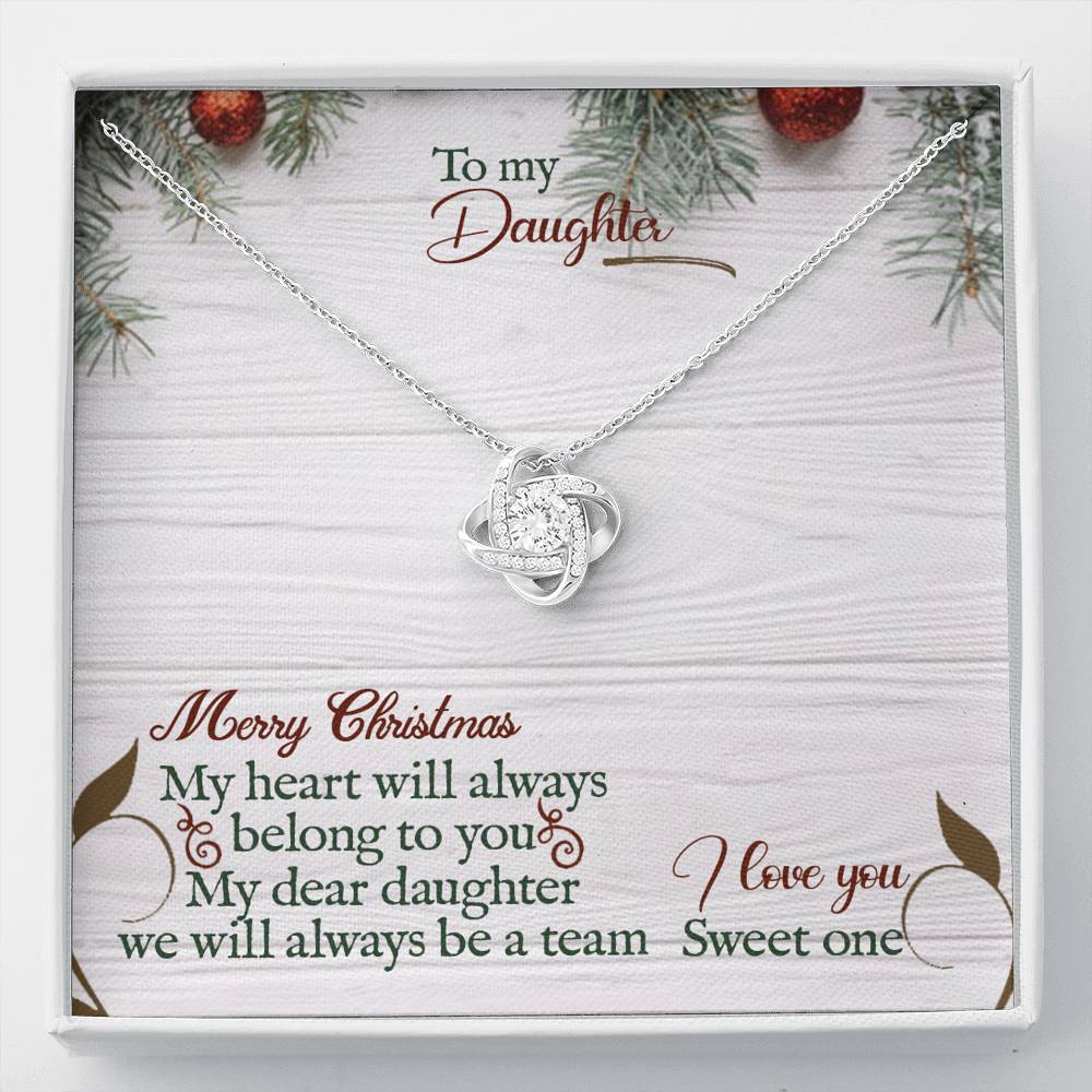 To My Daughter For Christmas In Love Knot Necklace