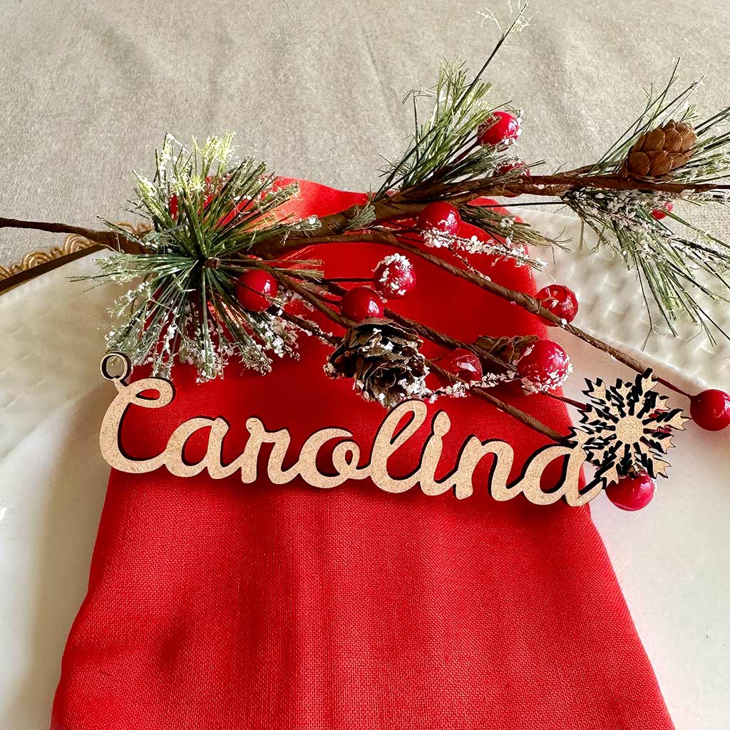 Christmas Stockings Name Tags Wooden Names for Stocking, Family