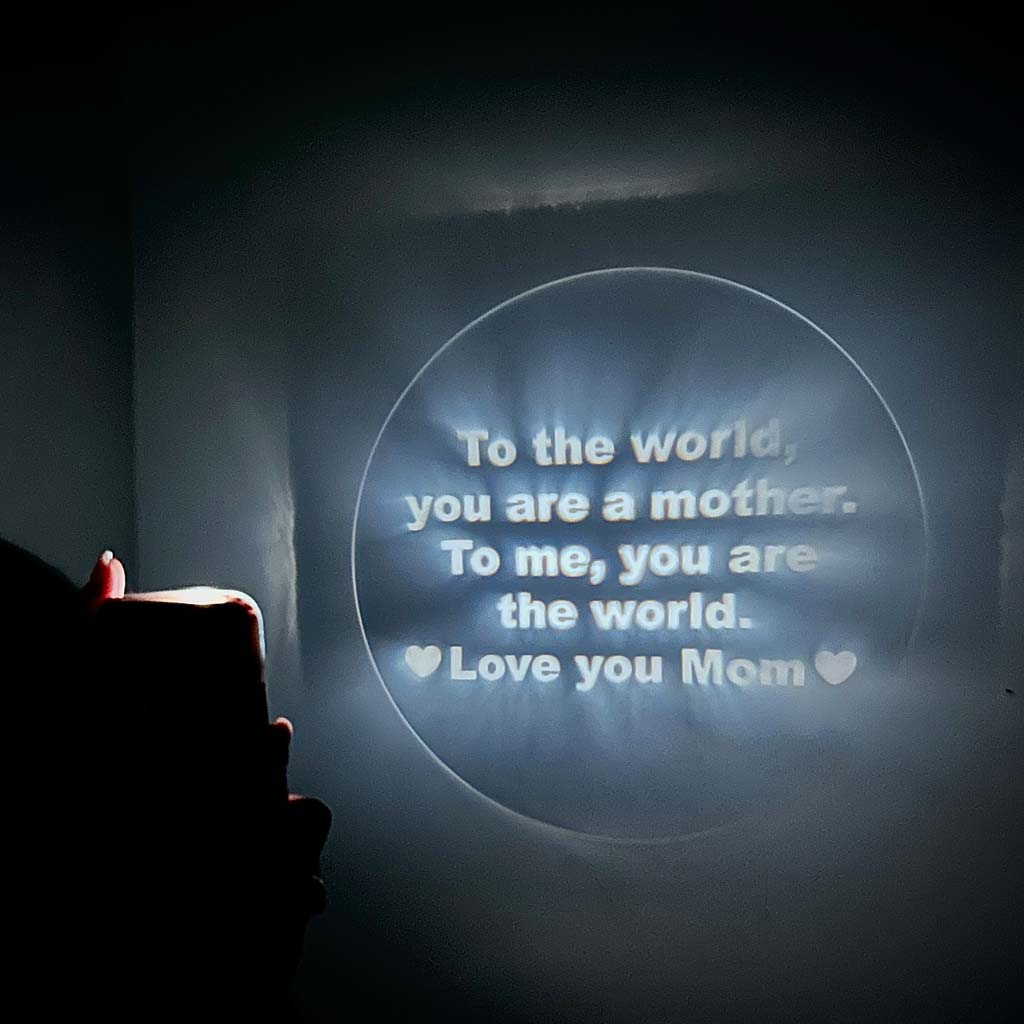 To The World You Are A Mother Projection Necklace With Wooden Bamboo Plaque Set