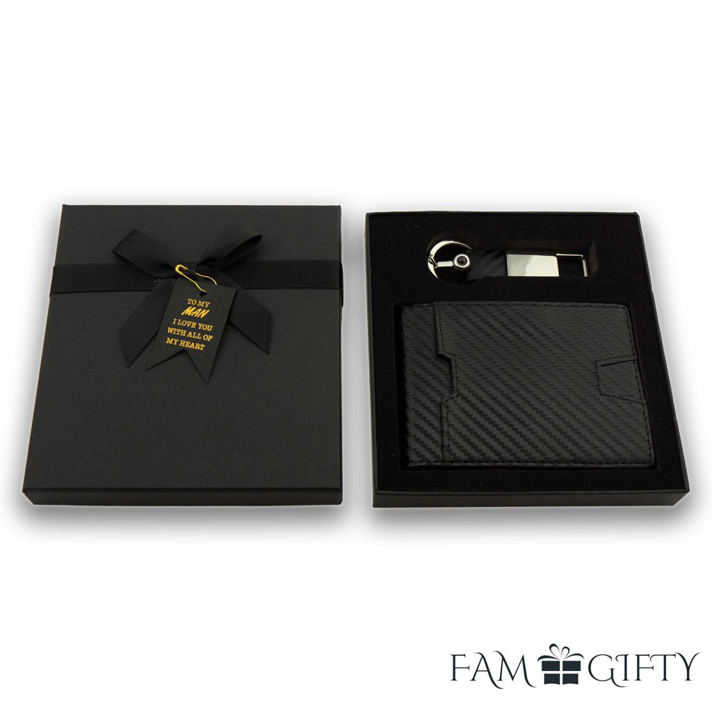 Valentine&#39;s Wallet And Projection Keychain Gift Set For Man