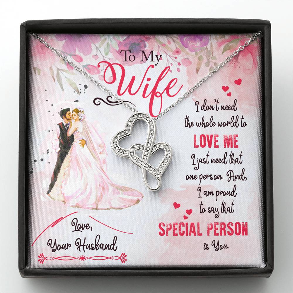 To My Wife Double Hearts Necklace