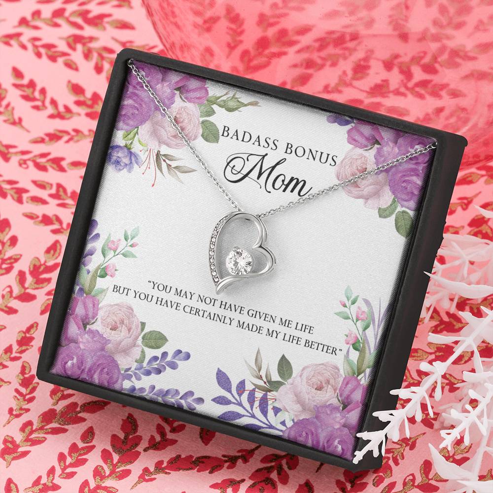To My Bonus Mom In Forever Love Necklace