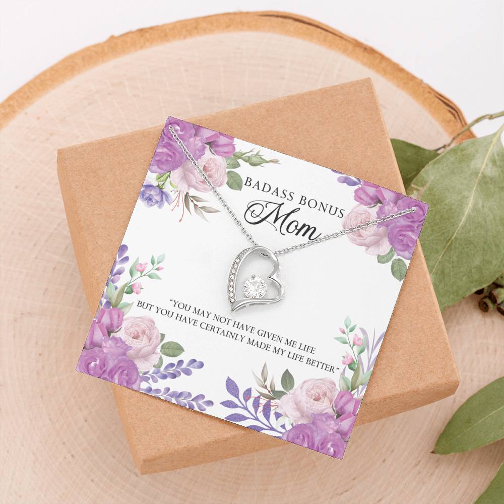 To My Bonus Mom In Forever Love Necklace