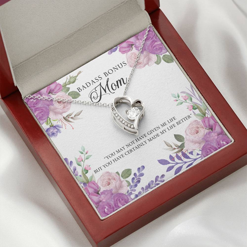 To My Bonus Mom In Forever Love Necklace
