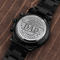 Engraved The Man, The Myth, The Legend, DAD - Black Chronograph Watch