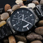 Engraved Black Chronograph Watch For Husband