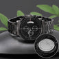 Engraved Black Chronograph Watch For Husband