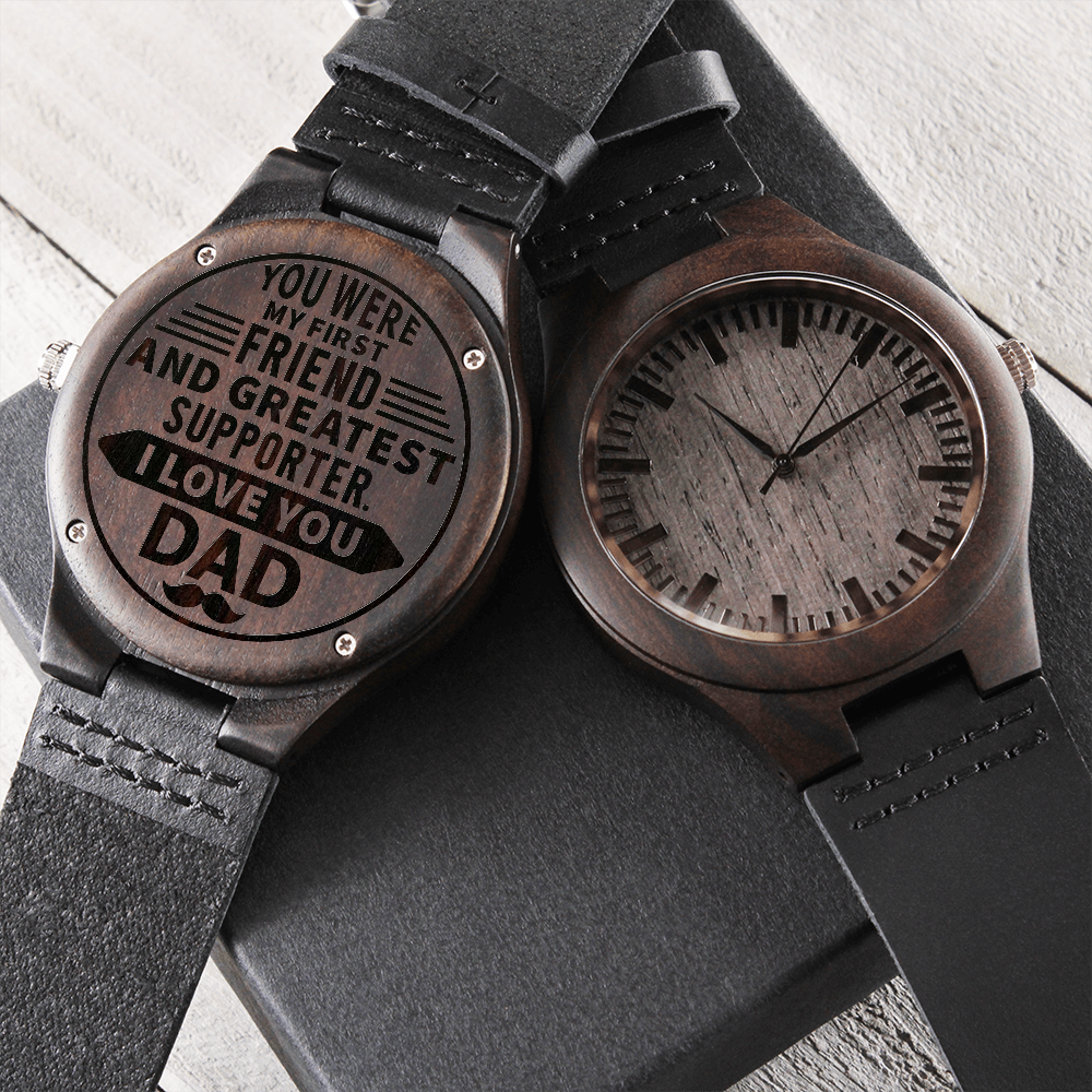 Engraved Wooden Watch - I Love You Dad