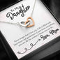 To My Daughter From Mom Double Heart Necklace