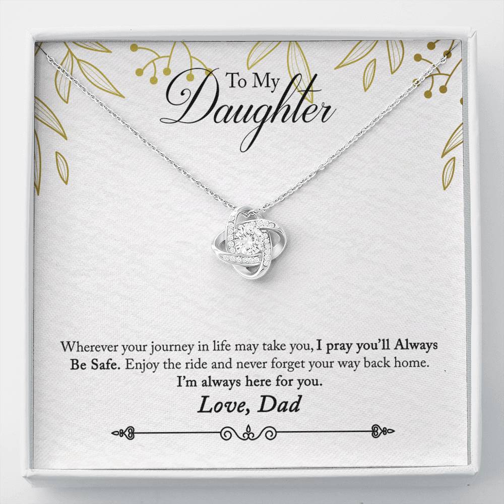 To My Daughter From Dad Love Knot Necklace