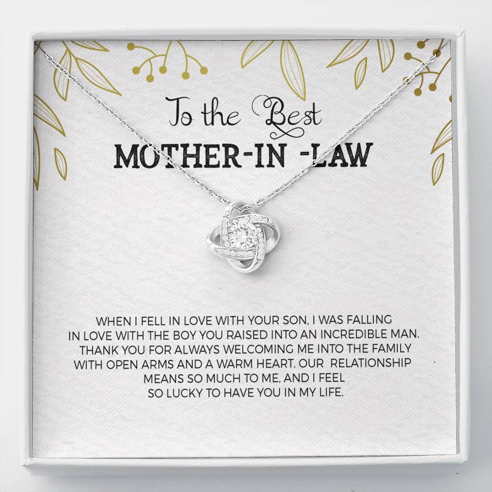 To My Mother-In-Law in Love Knot Necklace