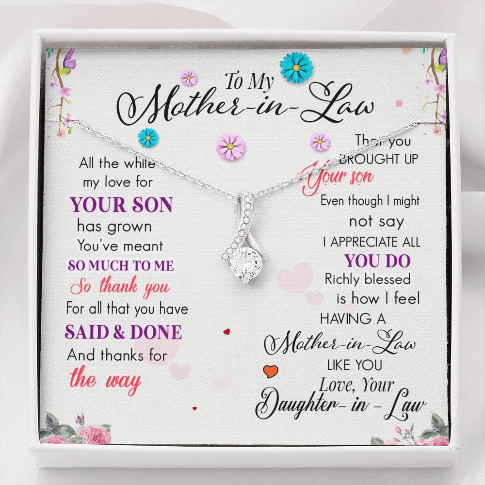 To My Mother-In-Law In Alluring Beauty Necklace