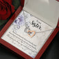 To My Unbiological Sister In Two Hearts Necklace